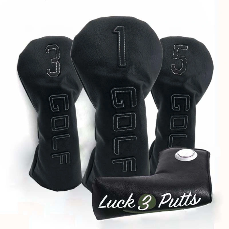 Wholesale PU Leather Custom Golf Fairway Wood Headcover Set