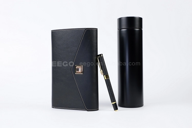 Office Supplies Notebook Logo PU Leather Notebook Pen Gift Set for Business