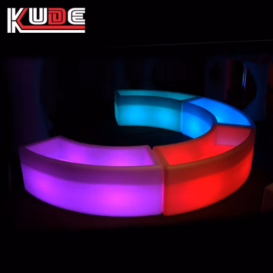 LED Bend Stool Color Changeing Ottoman Rechargeable Ottomans