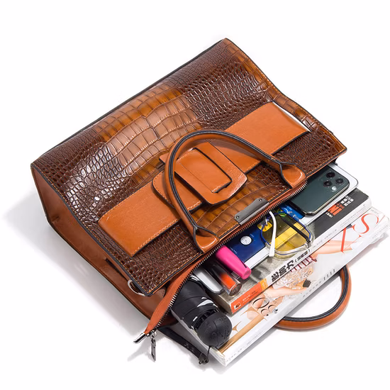 Solid Female Messenger Bags Travel PU Leather Lady Handbag Set