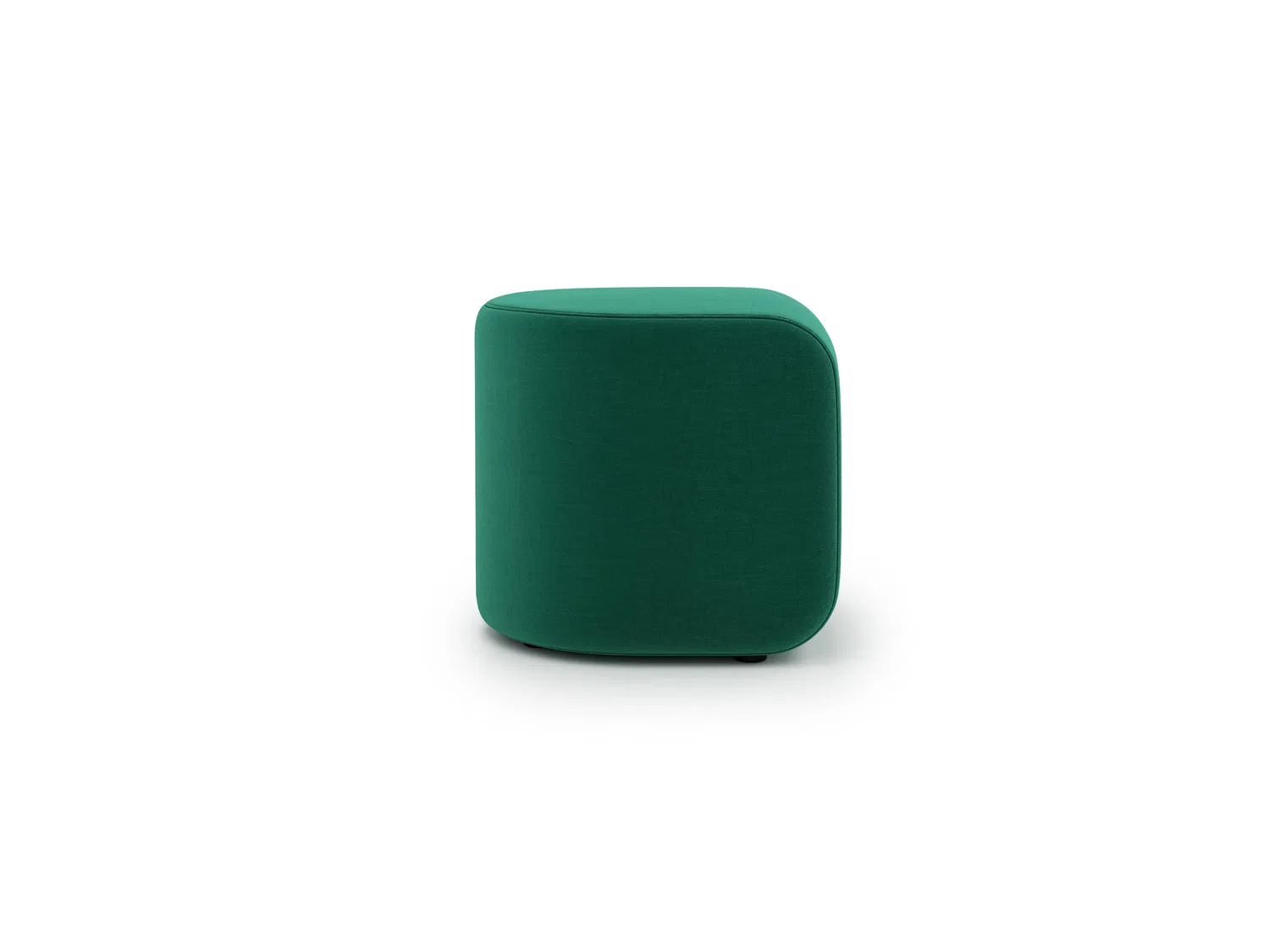 Simple Flower Design Velvet Pouf Round Ottoman